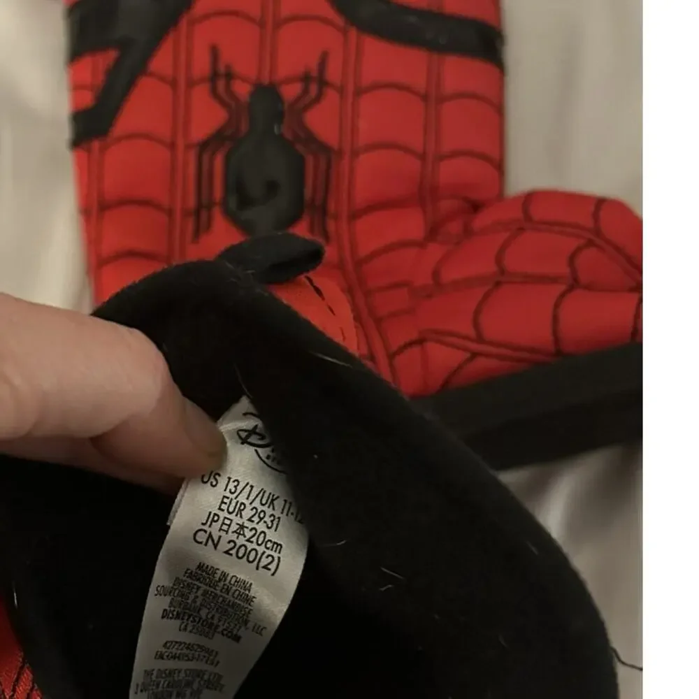 disney store SpiderMan Boot Slippers size 13/1